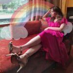 Tamannaah Instagram - I study rainbows 🌈 #workingweekend #goodvibes #pinkisthenewblack #shooting