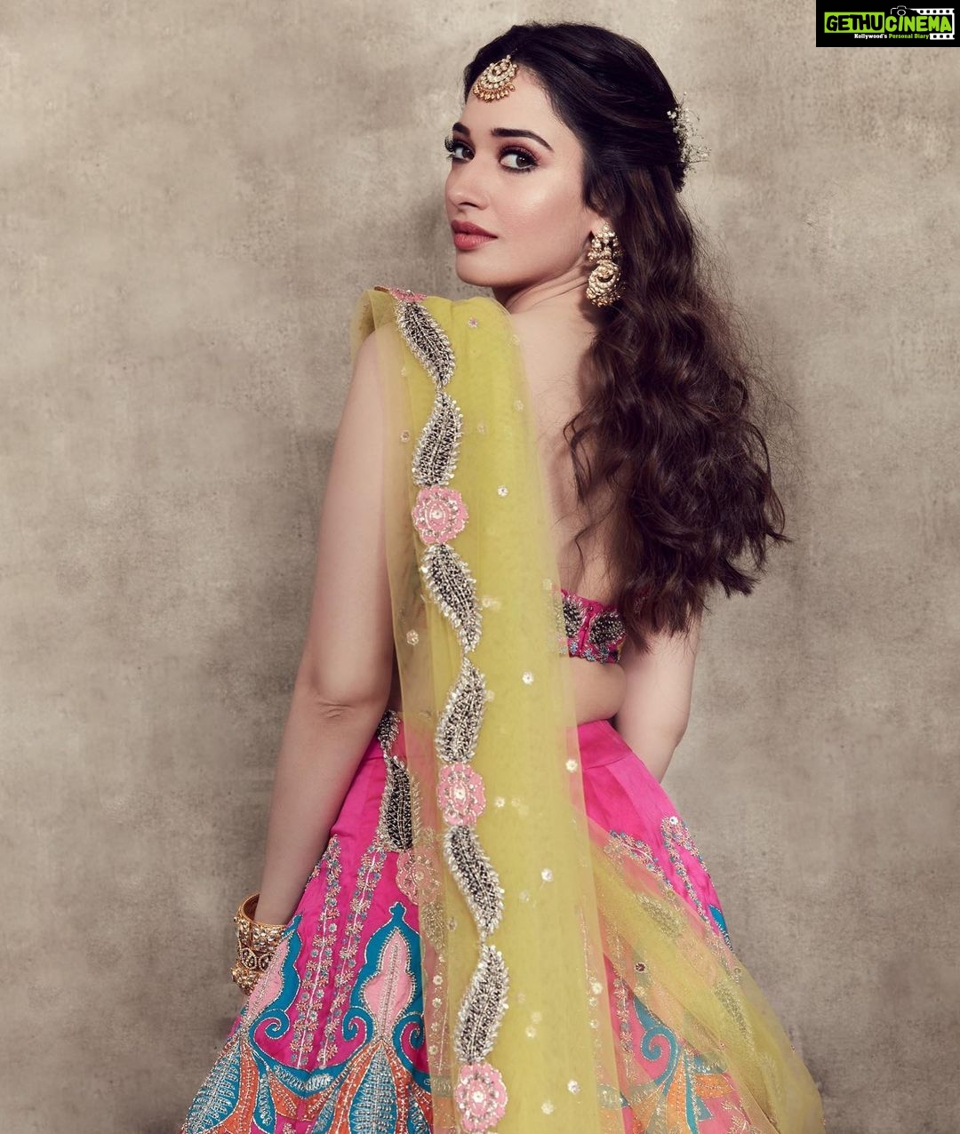 Tamannaah Instagram - Outfit - @aisharaoofficial Mang tikka - @aquamarine_jewellery Earrings and ring - @minerali_store Bangles - @raabtabyrahul @minerali_store Hair - @tinamukharjee Makeup -@divyachablani15 Styled by @sukritigrover Picture credit @kadamajay