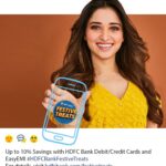 Tamannaah Instagram – Diwali for me is all about gifting my loved ones, buying new clothes for myself and upgrading my electronics. Yes, I admit, I don’t think twice before shopping during this festival and that is exactly why I am loving HDFC Bank #FestiveTreats. You can now save up to 10% on your purchases at @reliance_digital stores and other leading brands with HDFC Bank Debit or Credit Cards and EasyEMI. Follow @hdfcbank to know more about their amazing offers. So, go ahead make every #WishComeTrue this festive season, with #HDFCBankFestiveTreats