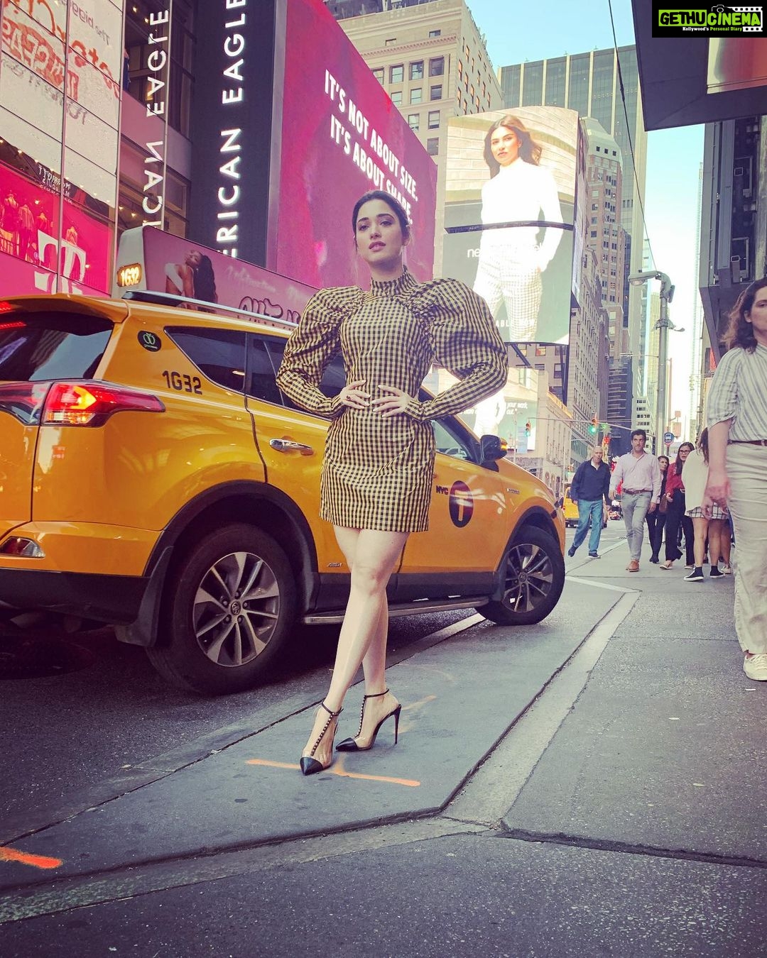 Tamannaah Instagram - Dress @rotatebirgerchristensen Heels @louboutinworld Styled by @sanjanabatra Assisted by @rupangisharma @devakshim Hair @tinamukharjee Makeup @billymanik81 W New York - Times Square