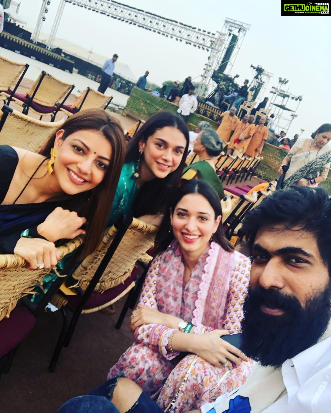 Tamannaah Instagram - This was a night to remember 😇😇😇 #mahashivratri2019 @sadhguru @kajalaggarwalofficial @ranadaggubati @aditiraohydari Adiyogi Shiva Statue