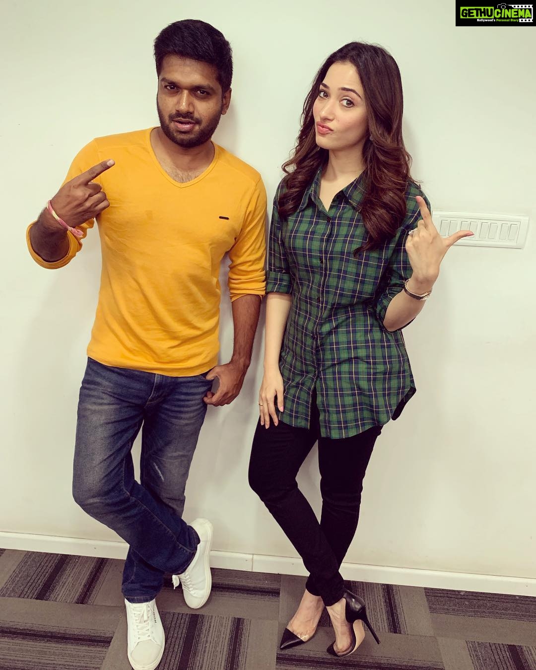 Tamannaah Instagram - Cheers to the most sporting director I know @anilravipudi you are a total rockstar #F2 for me is fun and only funnnnn #shootdiaries Hyderabad