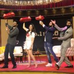 Tamannaah Instagram - Trying to perfect the @baahubalimovie pose with these amazingly talented men @ranadaggubati @sundeepkishan @pnavdeep Any guesses for who actually won the hamper ???? #nooneyaariwithrana #nextenti #teamnextenti Hyderabad
