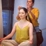 Tamannaah Instagram - Now that’s how I get all my ideas of what expression to give , Tina pulls them out 😂😂😂 @tinamukharjee @makeupbyaparnah @archamehta #adshootsarefun #photoshootideas @leverayush #lovebts Film City Mumbai