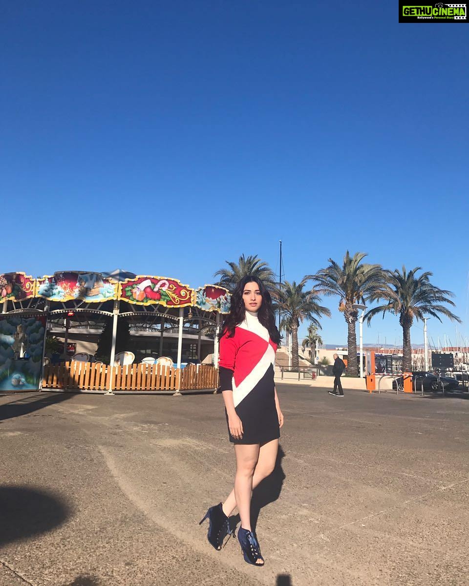 Tamannaah Instagram - 'Nice' has been extremely nice to me. Love the place. Love the vibes! Sweater dress- @tommyhilfiger Booties- @luluandskyofficial Assisted by @ashni4 @diyapitroda @shikha_14 Hair n Makeup - @soniajain2610 Styled by the one and only @sanjanabatra