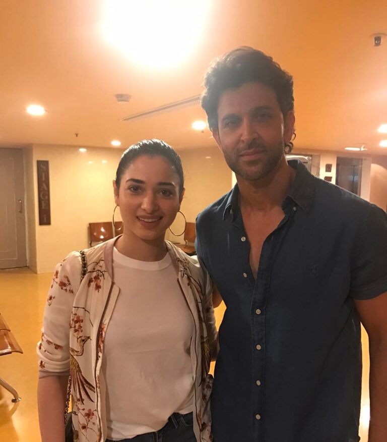 Tamannaah Instagram - An actor that I have looked upto since the very beginning of my career , the sincerity and dedication that he has , has always inspired me . Secretly hoped to meet my favourite hero someday , today I feel super lucky that I did after all these years . You are so humble @hrithikroshan , I think I have never been so nervous taking a photo , but I was just so excited 🙏🙏🙏thank you for this wonderful memory