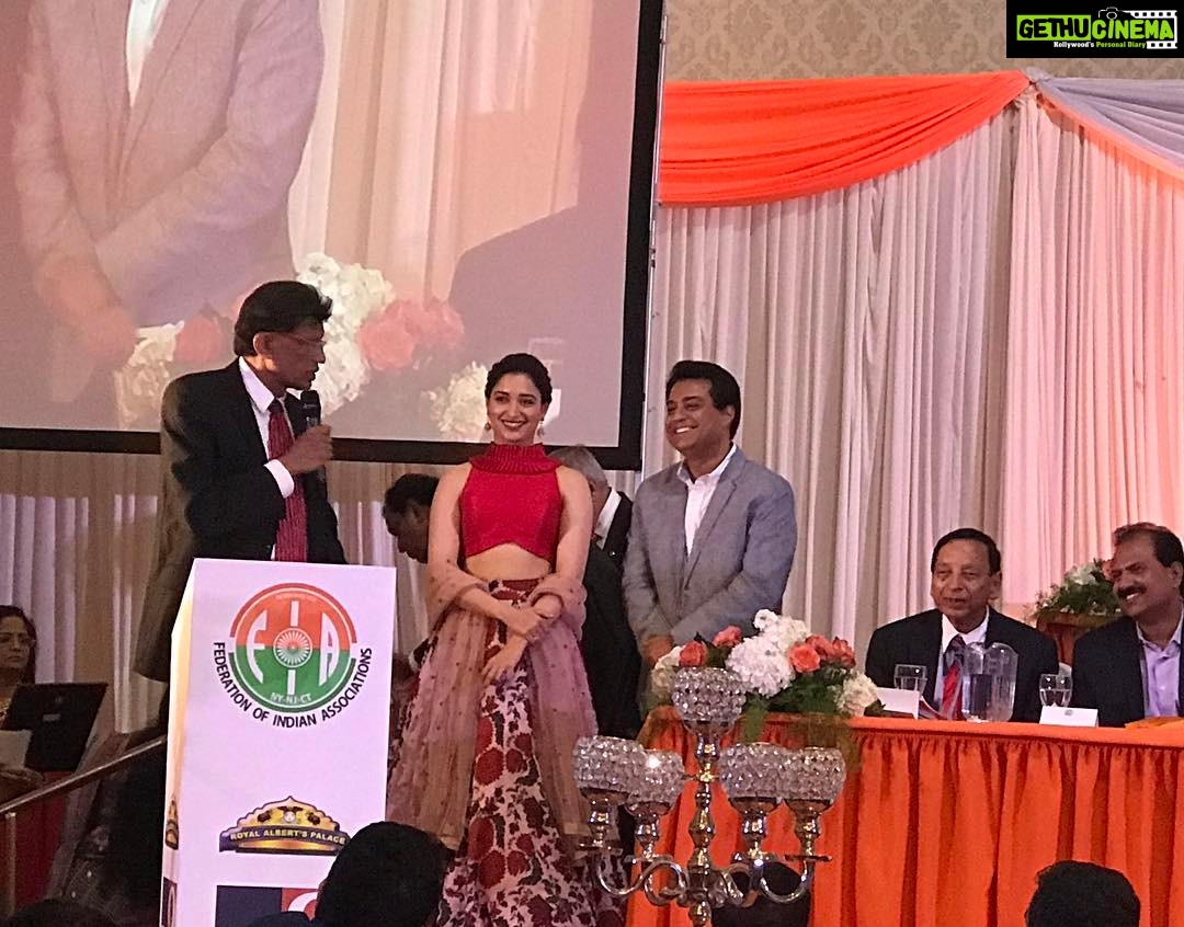 Tamannaah Instagram - A memorable evening with members of Federation of Indian association in New Jersey after the India day parade yesterday