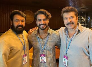 Tovino Thomas Instagram - A million dollar moment! 🤩 With the real superheroes of Malayalam Cinema Mammukka and Lalettan . @mammootty @mohanlal I'm going to frame this and keep it in my living room forever ! 🤩😍 #dreamcometrue #bigMs #mohanlal #mammootty 📸 @rameshpisharody