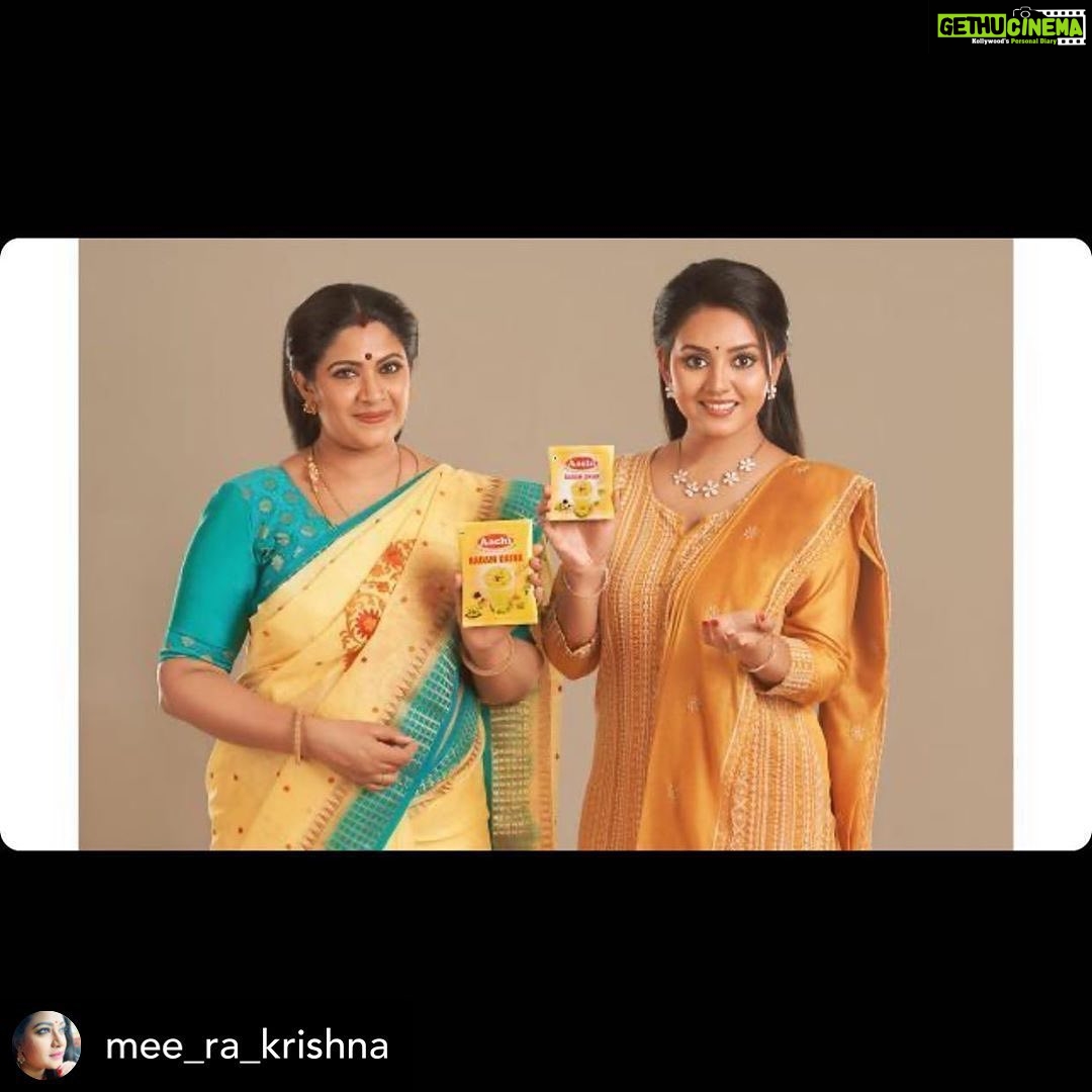 Vidhya Instagram - It’s always a pleasure working with you my love❤️🥰 Posted withregram • @mee_ra_krishna Achi badam milk drink ad shoot 😍 @vidya.pradeep01