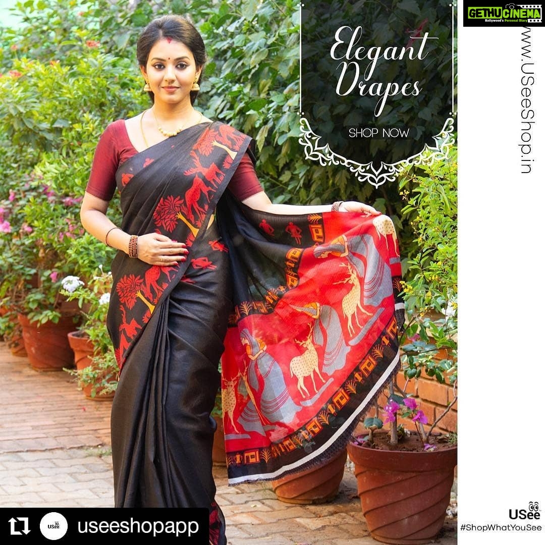 Vidhya Instagram - Thank you Dhivya & @useeshopapp for the beautiful sarees ❤️ #Repost @useeshopapp • • • • • • Find Naayagi Heroine Styles @useeshopapp Shop Now @useeshopapp Download app: Android http://bit.ly/2S8QniR Apple https://apple.co/2Ezxsee #naayagi #suntv #shoppingonline #fashion #indiantraditionalwear #costume #actress #vikatan #sareelove #kadhicotton #blackred #onlineshopping #sareeshopping #animalprint #useeshopapp