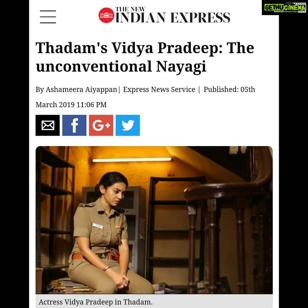 Vidhya Instagram - Thank you very much Indian Express 🙏❤️