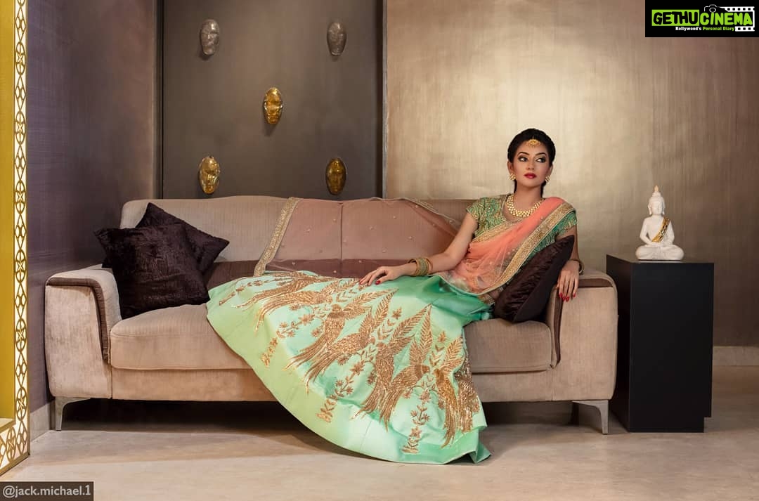 Vidhya Instagram - ❤️😊 Location: @ziquesalonspa Photography: @jack.michael.1 MUA & Styling: @siksha_chamling_rai Lehenga: @thedressshopchennai @satkritkrishna @sru_sai 🤗