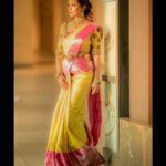 Vidhya Instagram - 💛💖 Makeup&hair : @vijiknr Jewelery: @bronzerbridaljewellery Saree: @kuzhalisilk Blouse : @moksh_blouse_studio Photogrphy: @camerasenthil Location: @holidayinnchennai