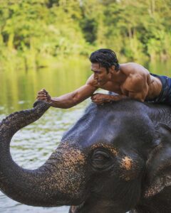 Vidyut Jammwal Instagram - I've always been an animal lover but after shooting for #Junglee, I am mesmerized by the mighty elephants! On #WorldEnvironmentDay, I promise to take care of these stunning creatures for life!