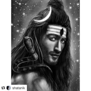 Vidyut Jammwal Instagram - Thank you @shatanik. What a great sketch.
EVERYONE HAS A SHIVA WITHIN. 

#Repost @shatanik (@get_repost)
・・・
LORD SHIVA 🔱

Couldn't find any better face for the portrait 😁
Face: @mevidyutjammwal ( source -pinterest)

Help me by sharing this and tagging him!
I hope he'll notice 🌻
.
.
#sketch #digitalpencilsketch #digitaldrawing #portraitdrawing #portaitsketch #fanart #artistsoninstagram #artwork #sketches #ipaddrawing #digitalartist #vidyutjammwal #shiva #lordshiva #mahadev