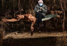 Vidyut Jammwal Instagram - ME: HIM: Waiting for my beer and the balancing act to get over 😀 #berniememes #berniesanders