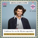 Vijay Deverakonda Instagram – My loves, for the 1st time, Watch, Chat & Shop LIVE with me only on @myntra today at 5:00 PM! 

Join to chat with me on my looks and my experiences..Log in through the Myntra app on MLive. 

Lots of exciting gifts and giveaways in store and some lucky winners will take home my entire wardrobe. Don’t miss out!