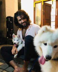Vijay Deverakonda Instagram - Chilling with these boys @thestormdeverakonda and @chester.thesamoyed.