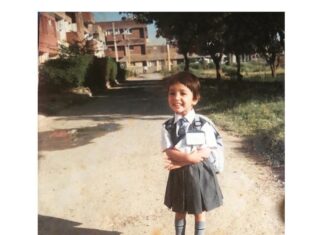 Yami Gautam Instagram - My first day to school ! I am sure I dint know what it meant but was just so excited to get dressed in uniform & see where mummy-papa taking me... and I continued with this enthusiasm forever, mostly , as I was told🙈😁 Let life excite us at every moment ,,, no matter where it takes us ,, just believe, embrace it & keep walking #stayhome #staysafe