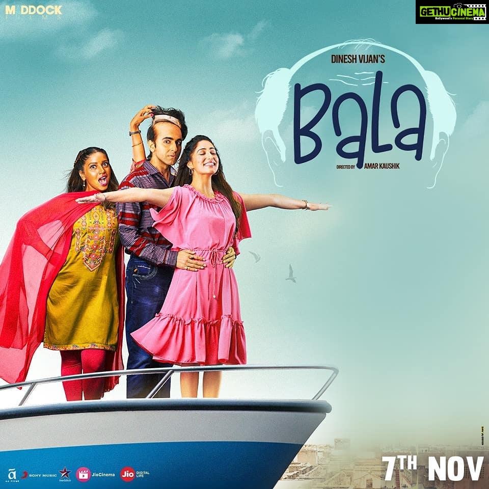 Yami Gautam Instagram - #Bala ke baalon ki nayya toh kabki doob gayi. Love Story ki nayya paar hoti hai ya nahi, dekhte hai 7th November ko! π #DineshVijan @amarkaushik @ayushmannk @bhumipednekar #JaavedJaaferi @saurabhshuklafilms @maddockfilms #SeemaPahwa @nowitsabhi @sachinjigar @pvijan @soulfulsachin @jigarsaraiya @sonymusicindia @officialjiocinema @officialjiostudios