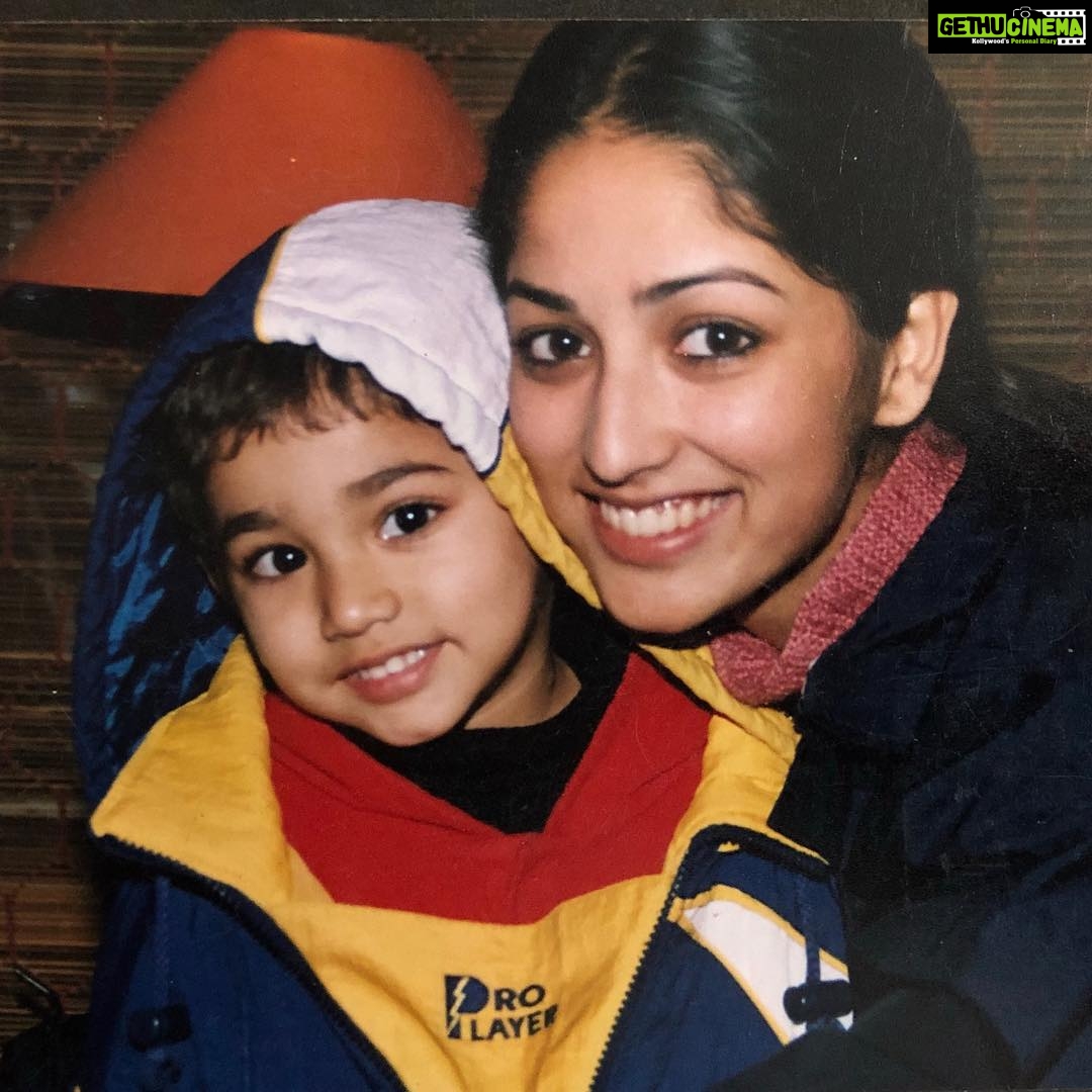 Yami Gautam Instagram - This was the time I couldn’t wait to be home to see you waiting at the gate for my school bus to arrive ...the joy of swinging u up in the air as soon as I would get back ...the endless gibberish conversations you’d have with my friends on the phone when they’d call for me..the joy of watching u fall asleep on the football while playing ..the joy of getting you ready for your first day of school ..n so on n so forth...Happy birthday my baby Brother ..Happy bday Ojas❤️