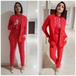 Yami Gautam Instagram - Bossing around in red, tonight for #voguebeautyawards2018 @vogueindia Styled by @mohitrai Hair by @humera_shaikh19 Make up by @niknako_o Outfit by @alenaakhmadullina_store Jewelry by @azotiique