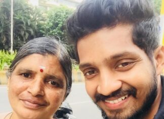 Yuthan Balaji Instagram - Met this sweet Amma in Bangalore..she stopped me on road n sweetly asked if I’m #Yuthan n after I said yes..she started to explain the way she watched me from #kanakaanumkalangal till #Nagarvalam n her whole family likes me n she desperately wanted to take a pic but she had a basic mobile..so I took one for her so her son could download..thanks a ton for the love from ur whole family Amma..overwhelmed with love 💕 🙏🏻😇 #YuthanBalaji