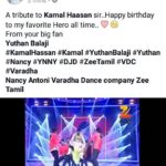 Yuthan Balaji Instagram - **Check my instagram story for the video link** A tribute to Kamal Hassan sir..Happy birthday to my favorite Hero all time.. <3 :* From your big fan #YuthanBalaji #KamalHassan #Kamal #Yuthan #Nancy #YNNY #DJD #ZeeTamil #VDC #Varadha @nancy_antoni @zeetamizh @vdc_varadhas_dance_company