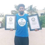 Yuthan Balaji Instagram – My hearty congrats to @prsoccerart (Pradeep Ramesh) from #prsoccerart for the 2nd #Guinness World Record 😯 we r proud of you 😇
– #YuthanBalaji