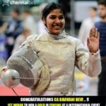 Yuthan Balaji Instagram - Wow very proud of you #BhavaniDevi..my prayers n support is there for you..wish you to achieve more n head to greater heights 👍🏼 #Chennai Ponnu..Proud #India