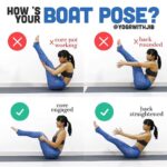 Yuthan Balaji Instagram – #howtoyogawithjib 🦄
Boat pose or navāsana 🛶is not so much about straightening your legs or letting go of the legs. It is about keeping you spine integrated and your core engaged.
❌ Don’t let go of the legs at the cost of rounding the back
✔️ Keep your spine straight, chest open, and shoulders down