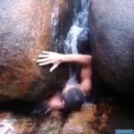 Yuthan Balaji Instagram - Omg 😱 Where'd they go? Pedra que Engole, which translates as "Swallow Rock," is a rock structure in Trindade, Brazil, with a small gap that opens to a pool on the other side.