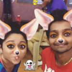 Yuthan Balaji Instagram - #snapchat fun with @swetha.march9 sista 😂😂 n look at my chella kutty @varadha_dance reaction @zeetamizh #DanceJodiDance #Yuthan