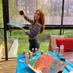 Aarti Chhabria Instagram - Let’s paint #2022 on a fresh canvas - slowly, neatly, beautifully and full of colour and texture… to our hearts desire. 💝 #painting #canvas #oilcolors #oilpainting #margaretriver #watersedge #watersedgemargaretriver #aartichabria #colourful #greenery #paintinginnature #pourpainting #happy #fulllength