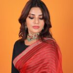 Aathmika Instagram - Cherry 💣 Saree: @prisej_store Jewellery: @konikajewellery Styled by: @nikhitaniranjan Hmu: @reeths_artistry @lakshmi_hairstylist Clicked: @varuun.jpp