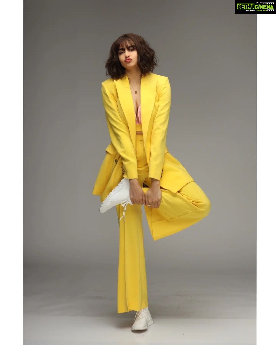 Adah Sharma Instagram - Can the leopard change its spots ? , , , Team A 📸 @faizialiphotography Styled by @juhi.ali Wearing @ranbirmukherjeeofficial @blingthingstore @louisvuitton Hair @snehal_uk Makeup @adah_ki_radha Staff @jagat #TheSpotsAreHiddenUnderTheYellow #eveniftheleopardcouldchangehisspotswouldhe? #rahulisacheetahiamnotsothatmakesmealeopard #poorrahulmaybeheisntacheetahmaybehesazebrawhowantstobeacheetah #100YearsOfAdahSharma #adahsharma