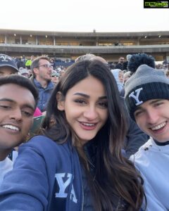 Aditi Arya Instagram - Yale vs Harvard Game day. Pictures came late cause I was still reeling. Swipe to get the last picture for this post’s caption.
