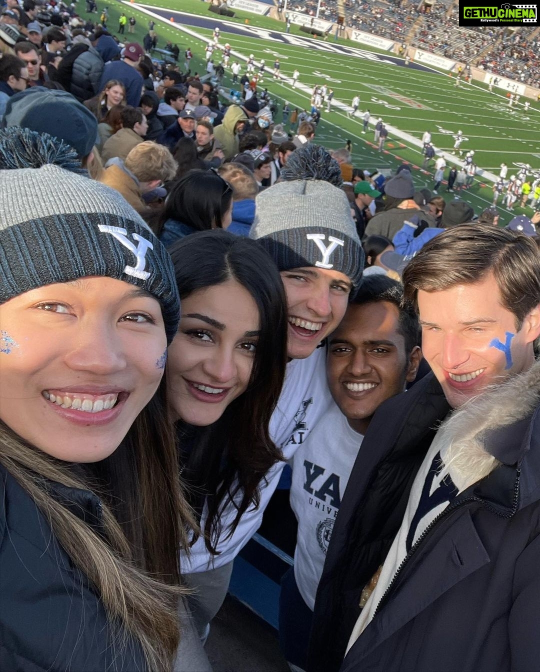 Aditi Arya Instagram - Yale vs Harvard Game day. Pictures came late cause I was still reeling. Swipe to get the last picture for this post’s caption.
