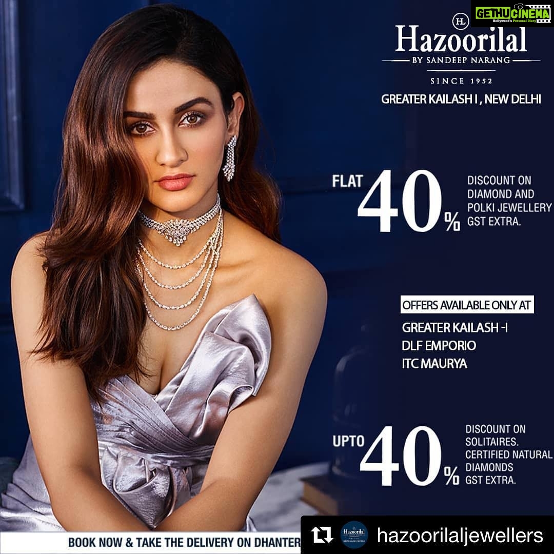 Aditi Arya Instagram - #Repost @hazoorilaljewellers (@get_repost) ・・・ Festive Offers Out Now !! Never before discounts from the House of Hazoorilal By Sandeep Narang this Diwali. #HazoorilalBySandeepNarang #HazoorilalEvents #FestiveOffers #YearlySale #Diwali #Dhanteras #Gold #Diamonds #Polki #Solitaires #DlfEmporio #ITCMaurya #GK1 #HazoorilalJewellers #Hazoorilal