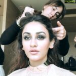 Aditi Arya Instagram – Watching the Mumbai traffic hustle away while I sit in peace in blind, mirror-less resignation to @inherchair ’s expertise. 
#bts #shoot #missindia #missindiaworld #eyemakeup #smokey #smokeye #hairstyling #mumbai