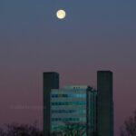 Aditi Chengappa Instagram - 07:55am Berlin, The magic of the sun rising while the moon was still shining bright 🌗 . . . #magic #canon80D #canonphotography Mitte