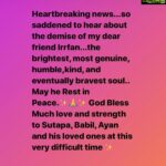 Aishwarya Rai Instagram - ✨May your Soul Rest in Peace my dear friend Irrfan... like we said.. We Keep it Real... Always...✨God Bless✨