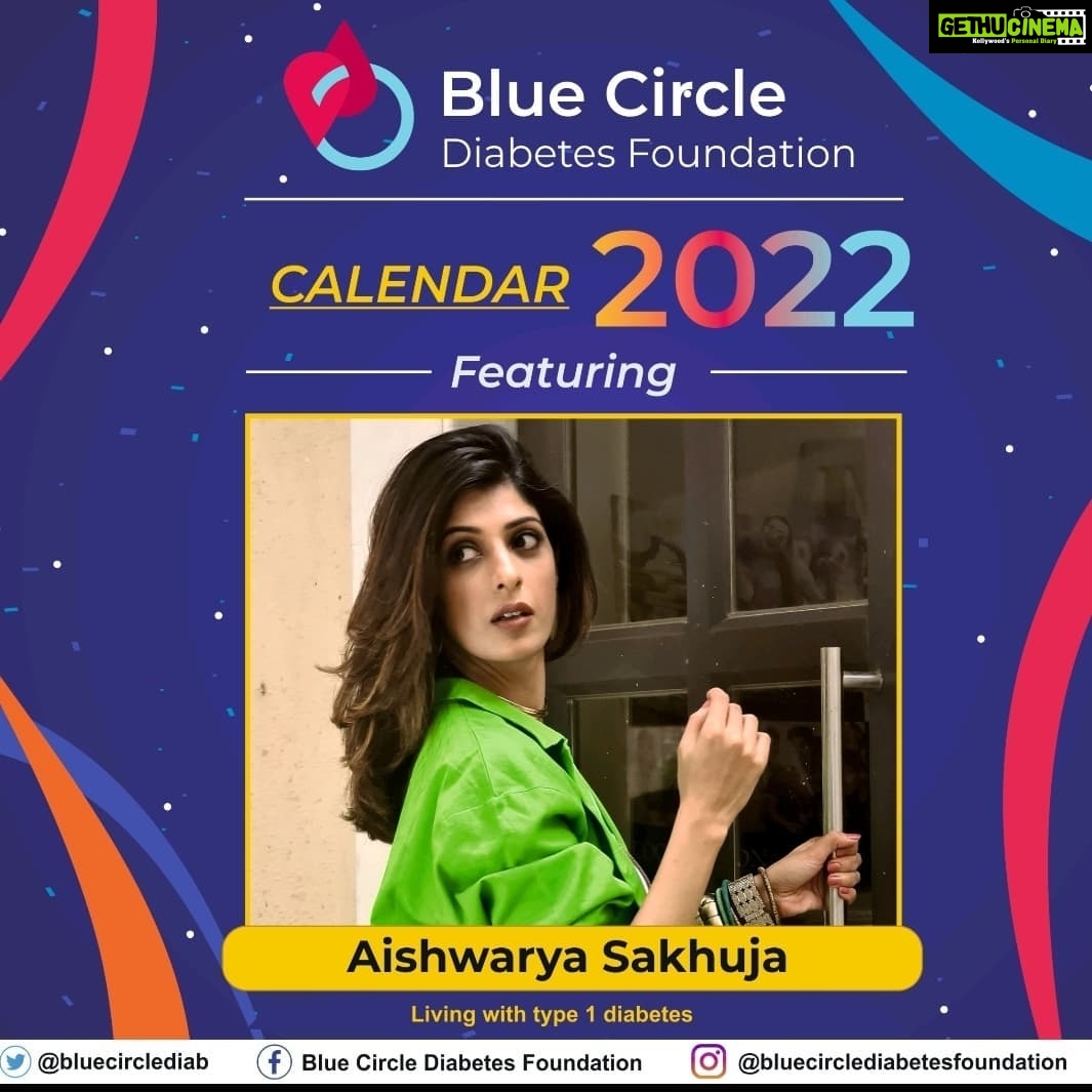 Aishwarya Sakhuja Instagram - Everyday we'll unveil one person featured on the #BlueCircleDiabetesCalendar, which is India's first diabetes charity calendar featuring people living with all types of diabetes ποΈ Featured today is the beautiful Miss India finalist, model turned actor & celebrity Aishwarya Sakhuja @ash4sak π Support the NGO by buying calendars & cute diabetes merchandise (link in bio) π: https://www.bluecircle.foundation/store . . . . . . . . . . . #Diabetes #T1D #T2 #healthyliving #HealthyLifestyle #DiabetesAwareness #BlueCircleDiabetesFoundation #nonprofit #calendar #calendar2022 #cause #NGO #health #NCD #India