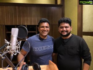 Ajaneesh Loknath Instagram - It was Amazing working with Power⭐ @puneethrajkumar.official Sir. Thanks for singing #GicchiGiliGili a ಮಸ್ತ್ - ಮಷ್ಕಿರಿ song from #RathnanPrapancha ! #abbsstudios @bobby_c_r