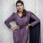 Akshara Gowda Instagram - Mauve ♥️ Styled by @_anita_priya Makeup and hair by @makeupbykrishnaveni Photography by @dewdrops_captures Wearing @sujathadakotiya Jewellary @vibha_creations_collections #aksharagowda #stylishtamilachi #aksharagowdabikki #stylishtamizhachi #styledbyanitapriya