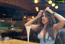 Akshara Gowda Instagram - She had a cocktail in her hand and confetti in her hair - Kate spade 🌈💥🎉🎊 👻 #aksharagowda #stylishtamizhachi #stylishtamilachi #katespade #confetti #cocktails #nofilter