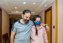 Akshara Haasan Instagram - My Bapuji,@ikamalhaasan a true fighter. When he does what he loves, he fights through all kinds of pain. #JeanCladGandhi🔦🔦🔦