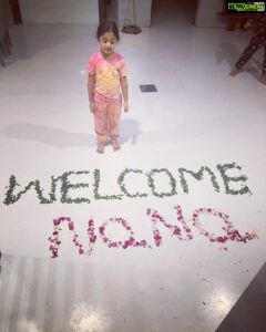 Allu Arjun Instagram - sweetest welcome 💖 after 16 days abroad.