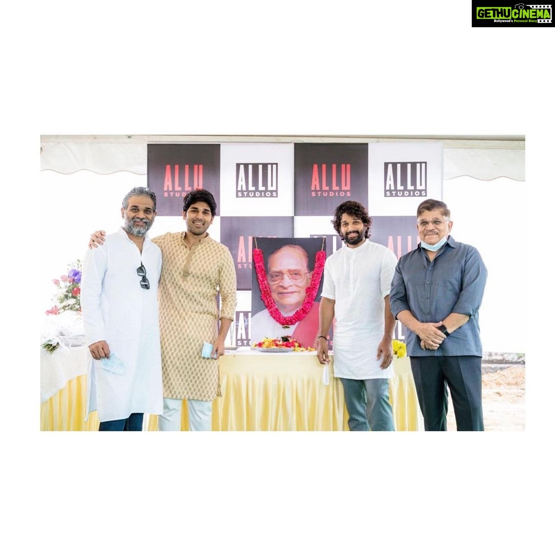 Allu Arjun Instagram - 1st of October marks the 99th birth anniversary of our beloved Dr Sri Allu Ramalingaiah. To commemorate the occasion and honour his memory, the Allu family will inaugurate the construction work of ALLU Studios. We celebrate the legacy of our grandfather and dedicate this ALLU Studios to him . With all your blessings and good wishes, we commence the works of ALLU Studios.