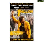 Allu Arjun Instagram – ‪2 One Million Likes in the Same Album . Unique Record . & Thank you giving us these honours Song of the Year #Samajavaragamana , Chartbuster of the year #RamulooRamulaa & Album of the Decade #AlaVaikuntapurramuloo . Thank you all for this Life time gift . #Thaman ‬#Trivikramgaru #AVPL